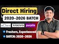 🔥Direct Hiring | Eclerx, Volvo, Purplle Biggest Hiring |Off Campus Drive 2025, 2026, 2024-2020 BATCH