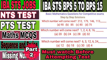 Basic Mathematics Preparation for Screening Test (part 2)  of IBA STS BPS 5 TO BPS 15, NTS , PTS