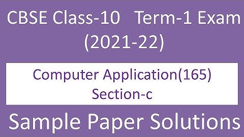 class 10 computer sample paper with solutions 2021-22  section c | term 1 | hindi