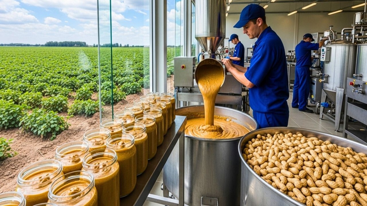 COMO se PRODUCE la MANTEQUILLA de MANÍ 🥜 en una MEGA FABRICA