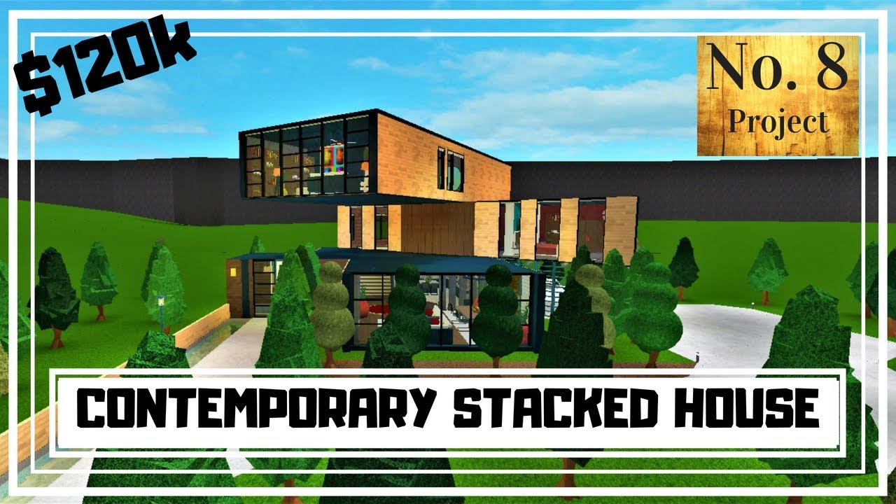 Roblox Bloxburg Contemporary Stacked House Speed Build Youtube