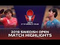 Zhu yuling vs miyu nagasaki  2019 ittf swedish open highlights r32