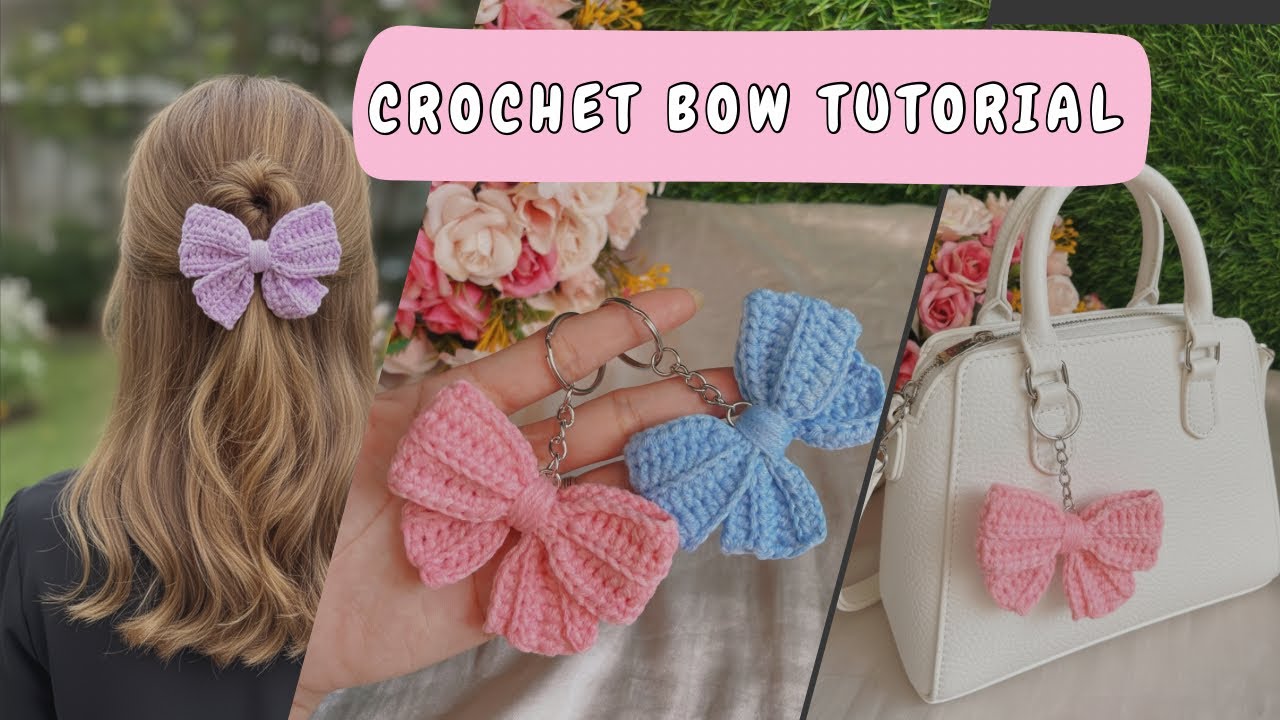 Easy Crochet Bow Tutorial | Perfect for Hair Clips / Keychains | crochet bow for beginners #shorts  