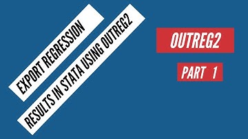 How to export regression results in Stata using Outreg2 | Outreg2 in Stata