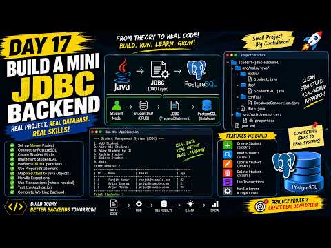Build a Mini JDBC Backend (Console App) | Day 17