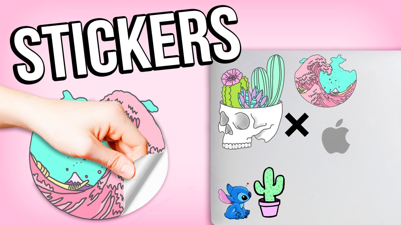 COMO HACER STICKERS EN CASA!! 4 IDEAS FACILES | Crea tu propia papeleria  bonita - Tutoriales Belen - YouTube