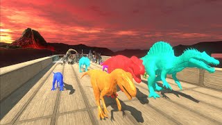 Race to eat Neon Carnivore Dinosaurs - Animal Revolt Battle Simulator