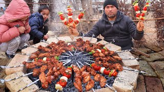 Rainbow kebabs from chicken wings | Радужные шашлыки из куриных крылышек | Yashar bek