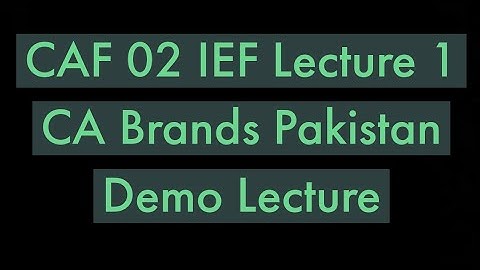 ICAP-CA-CAF 02 Lecture 1 | Demo/Trial Lecture