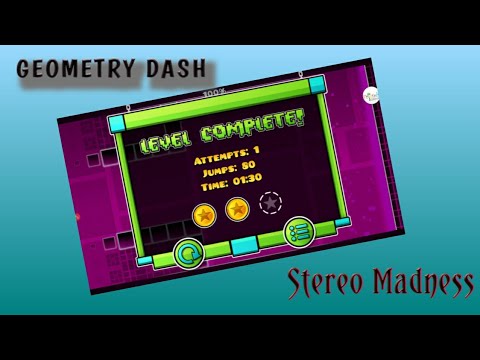 I completed the first level of geometry dash in 2 attemts|Geometry dash ...