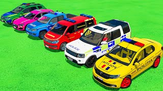 POLICE OF COLORS! TRANSPORTING DACIA, RANGE ROVER, VOLKSWAGEN POLICE CARS WITH MAN TRUCKS! FS22