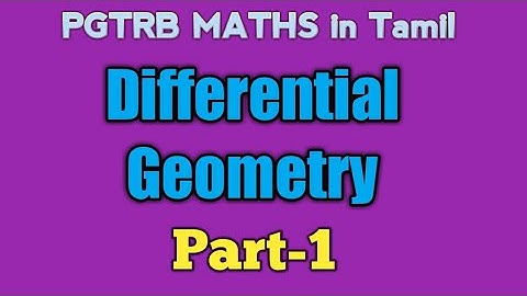 #DifferentialGeometry(part-1)#PgtrbMaths