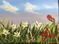 Pintar paisaje primaveral en acrilico