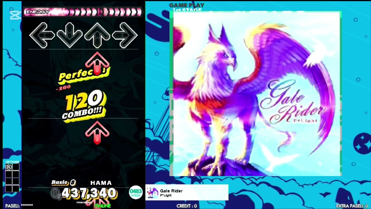 DDRWORLD  gale  rider  初見  BASIC Level  8 一発でPERFECTフルコンボ🎉AAA