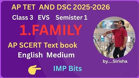 AP TET and DSC#2025-2026#class 3#Evs content #Imp bits#AP SCERT#English medium @learn with Sirisha 
