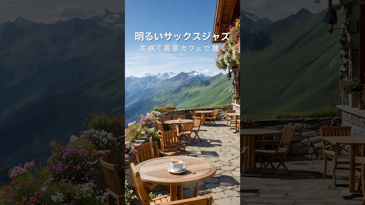 明るいサックスジャズ☕花咲く高原カフェで聴く #朝ジャズ #作業用BGM #shorts #朝カフェbgm