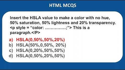 HTML MCQ Questions and Answers || HTML MCQs for Exam and Interview HTML MCQS