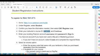 Registration Instructions on Pearson