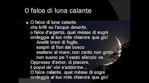 Qual è il tema della poesia O falce di luna calante?