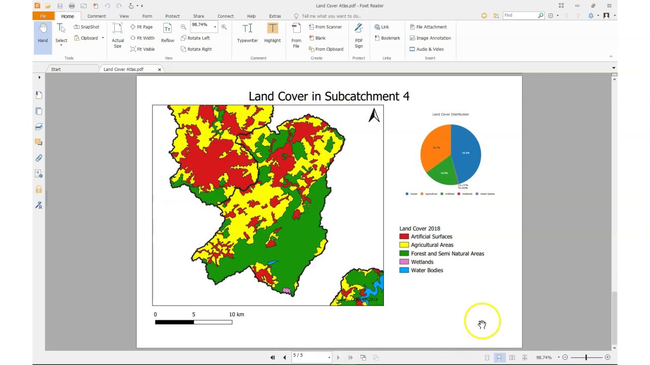 Create an Atlas of Subcatchments with Pie Charts showing Land Cover ...