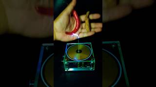 Tesla Coil ⚡ + Red Chili pepper 🌶️ + Turmeric 🫚 + Two light bulbs 💡💡 #teslacoil #experiment #science