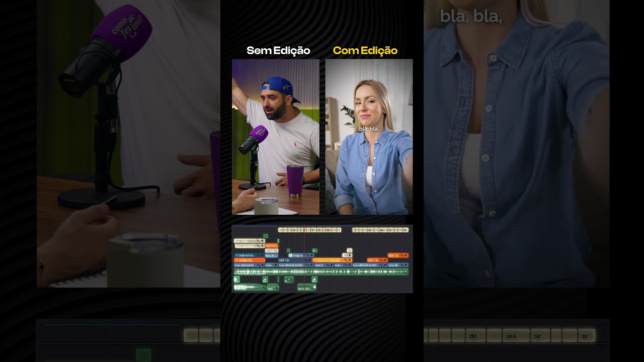 Transformando video, em edição dinâmica, corte viral. @rafabri7o   #podcast