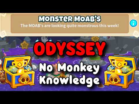 BTD6 Odyssey |No Monkey Knowledge Guide | Hard Mode Tutorial | Monster Moab's
