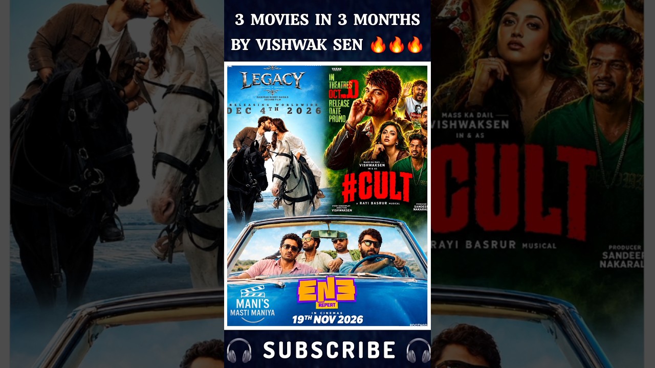 3 MOVIES IN 3 MONTHS BY A SINGLE ACTOR VISHWAKSEN 🔥🔥🔥 #trendingshorts #viralcontent #youtubeshorts