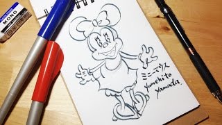 無料 ミッキーマウス ミニーマウスのかわいいイラスト 簡単な手書きでの描き方 かわいい無料イラスト イラストの描き方