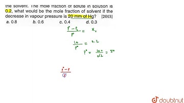 The vapour pressure of a solvent decreased by 10 mm of Hg when a non-volatil