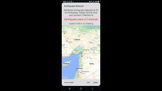 برنامج تنبيه عن الزلازل والهزات الأرضية قبل حدوثها بثواني Earthquake network app android screenshot 3