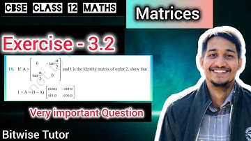 If A=[[0, -tan(alpha/2)], [tan (alpha/2), 0]] and I is the identity matrix of order 2 show that I+A