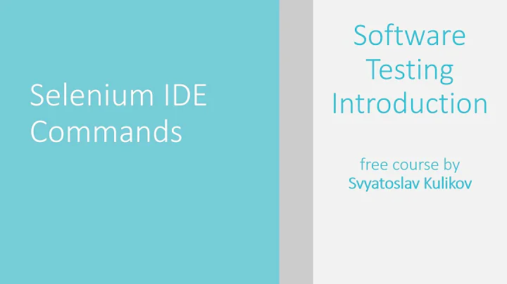 07 - 07 - Selenium IDE Commands [ENG]