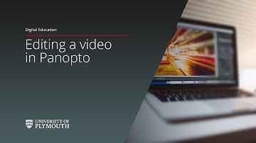 Editing a video in Panopto