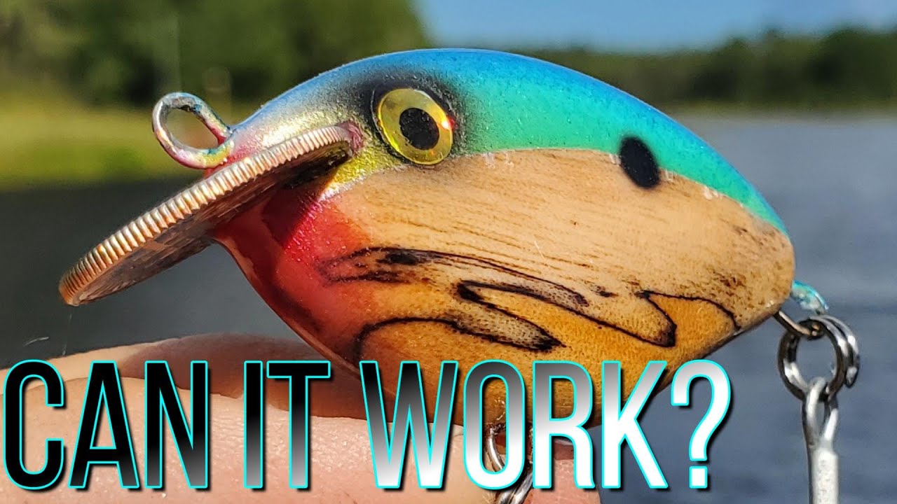 How to Make a Wooden Crankbait With a Coin, Making a Lure with a