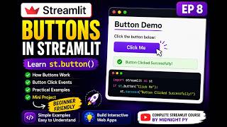 How to create buttons in Streamlit | Learn st.button() with Practical Examples