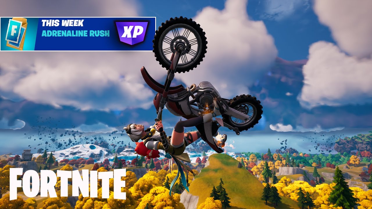 FORTNITE ADRENALINE RUSH QUESTS (WEEK 12)! Dirt Bike Trick & Slap