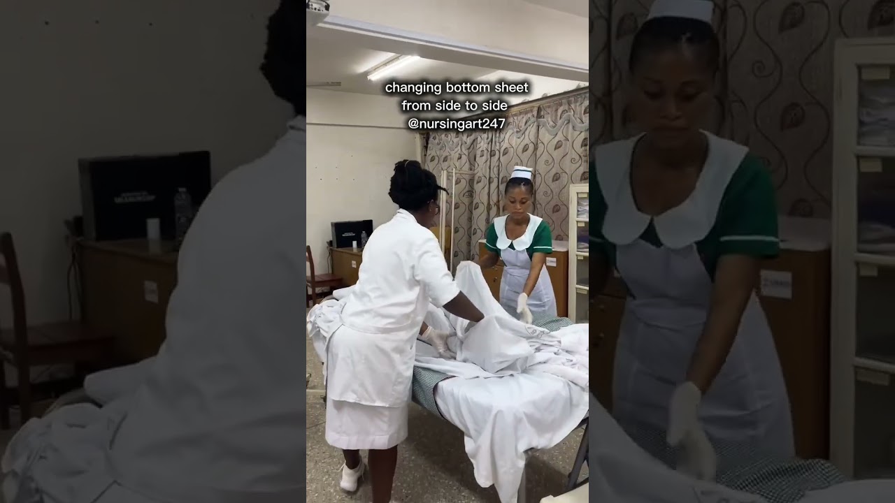 Переворачиваем нижнюю простыню с одной стороны на другую @nursingart247