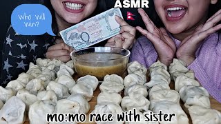 ASMR MO:MO Race with sister eating sound | NepaliAsmr | MUKBANG | Babinas Foodtube