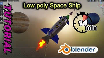 Few minutes Blender - Low Poly  Space Rocket (14 min) 🎁gift