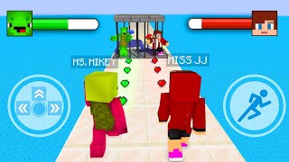 JJ vs Mikey GIRL LOVE ROAD Game - Boy Prison Run - Maizen Minecraft Animation