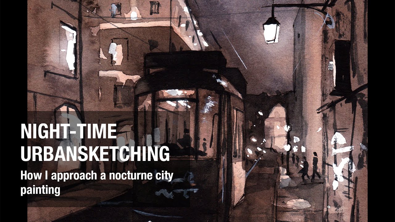 How to Paint a Watercolor Night Scene using ONLY 2 COLORS YouTube