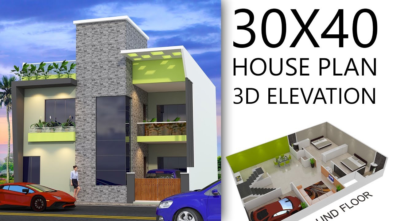  30X40  House  plan  with 3d elevation by nikshail YouTube