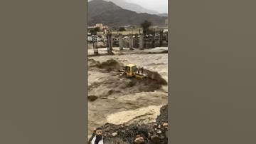 Shocking Flood Sweeps Away Excavator #shorts #flooding #youtubeshorts #shortsfeed