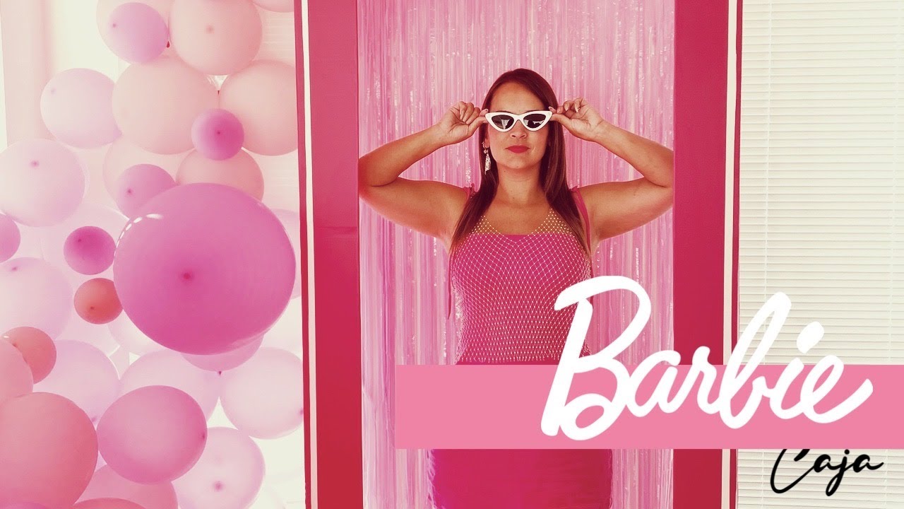 Fiesta temática BARBIE decoracion con globos y shimmer wall + caja de fotos  💅#barbie #diy #tutorial 