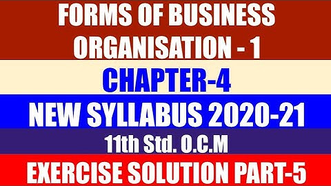 11th Std Organization of Commerce Chapter-4-Exercise Solution Q.8(Q.5-10) Part-5@COMMERCEACADEMIA