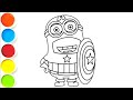 Minion Drawing, Painting &amp; Coloring For Kids and Toddlers_ Child Art