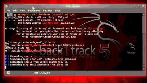 email harvester - backtrack 5
