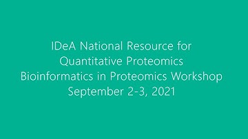 Proteomics Focused BioInformatics Workshop 2021 - Alan Tackett Introduction