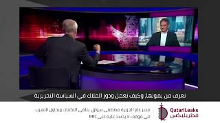 مدير عام الجزيرة مصطفي سواق يتلقي اللكمات ويحاول التهرب في موقف لايحسد عليه على الـ BBC